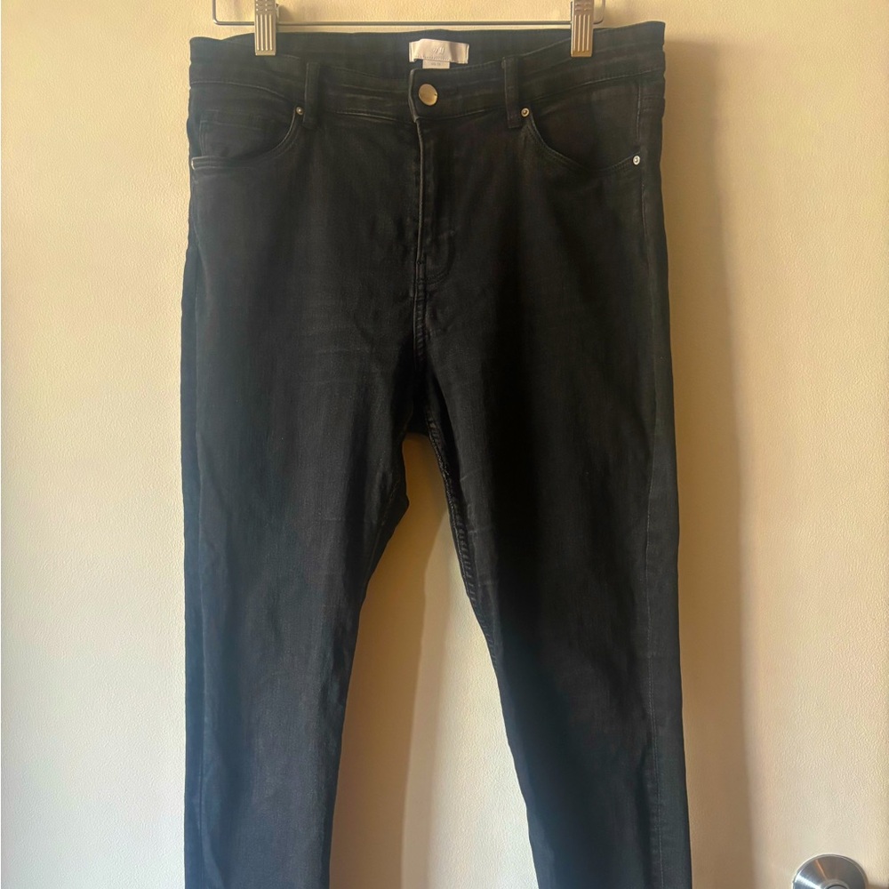 H&M | Black Denim Straight Jeans
